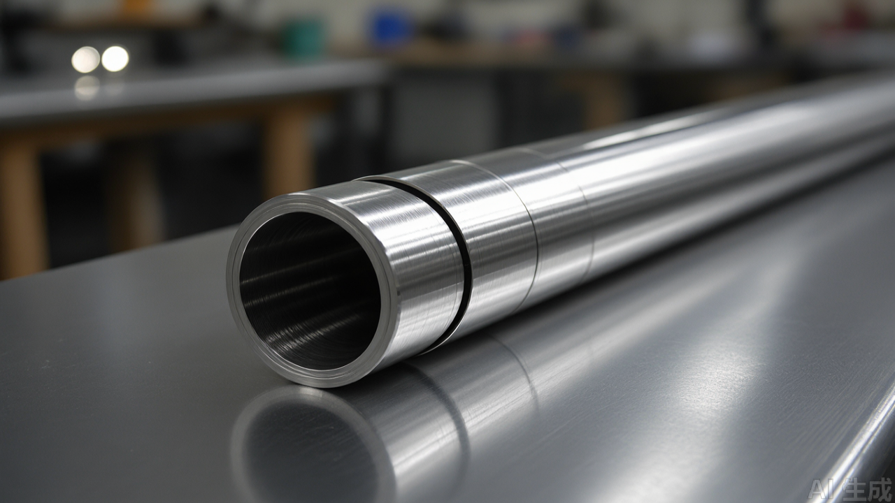 Close-up of a steel lap-seam binder channel showing the polished surface Close-up of a steel lap-seam binder channel showing the polished surface