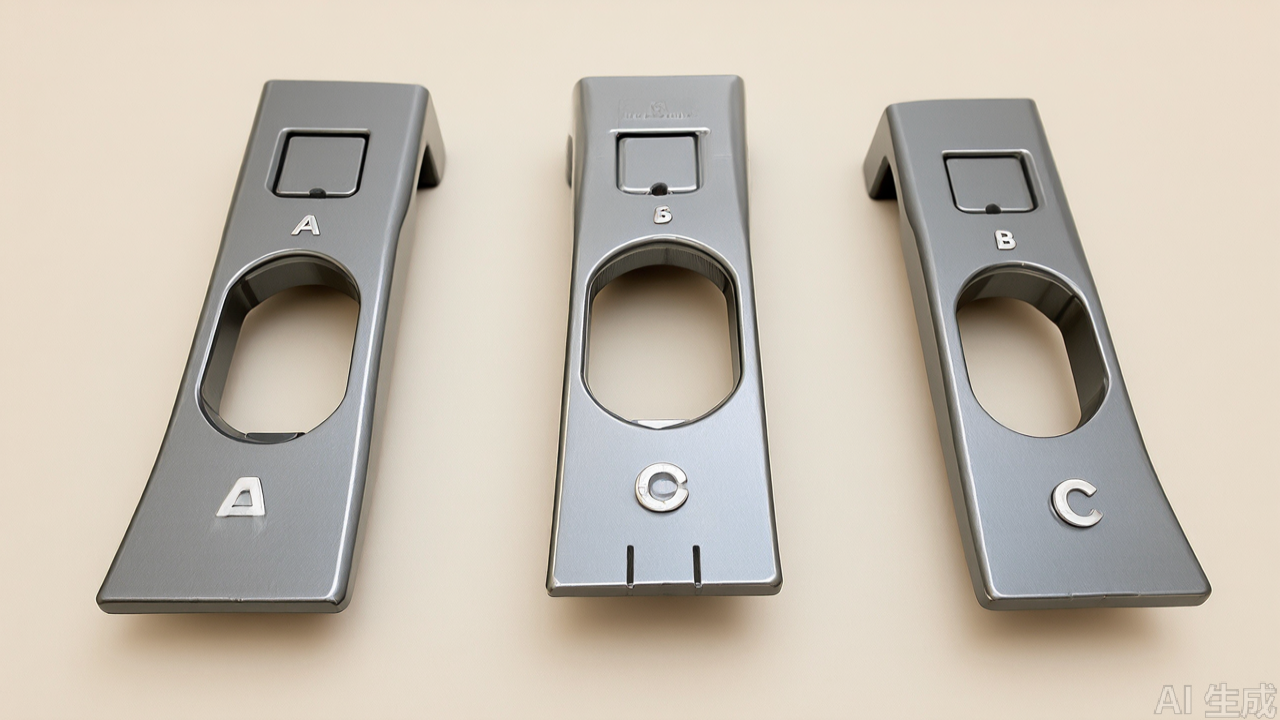 Comparison chart of three P36N presser foot variants side by side with labels