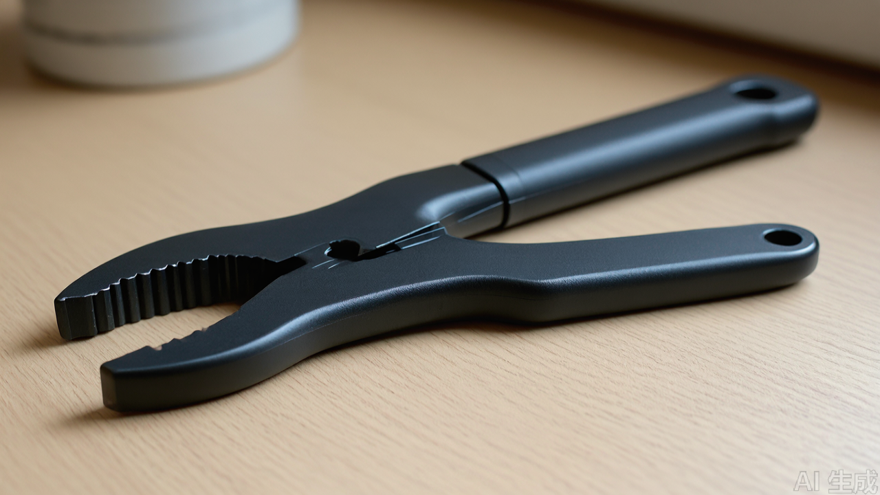 Elastic inserter tool showing jaw and tail eyelet features