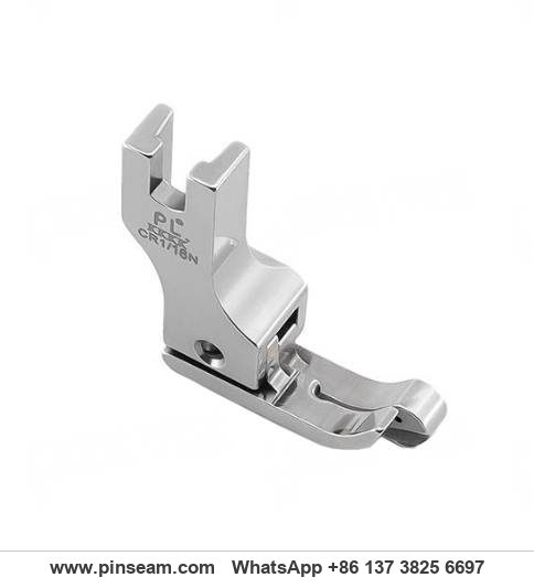 Roller presser foot on lockstitch machine Roller presser foot on lockstitch machine